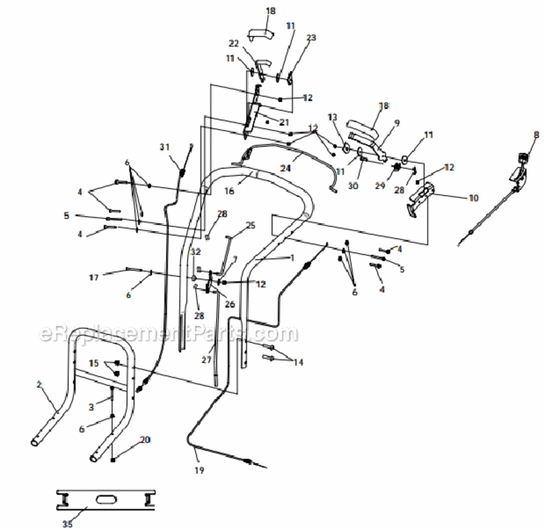 Handle_Assembly Diagram and Parts List for 9390-12-01 GX390 Honda SP Little Wonder Leaf Blower / Vacuum